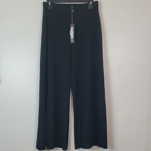 D. Exterior Black Wideleg Highwaisted Pull On Pants Size Extra Large Thin Knit